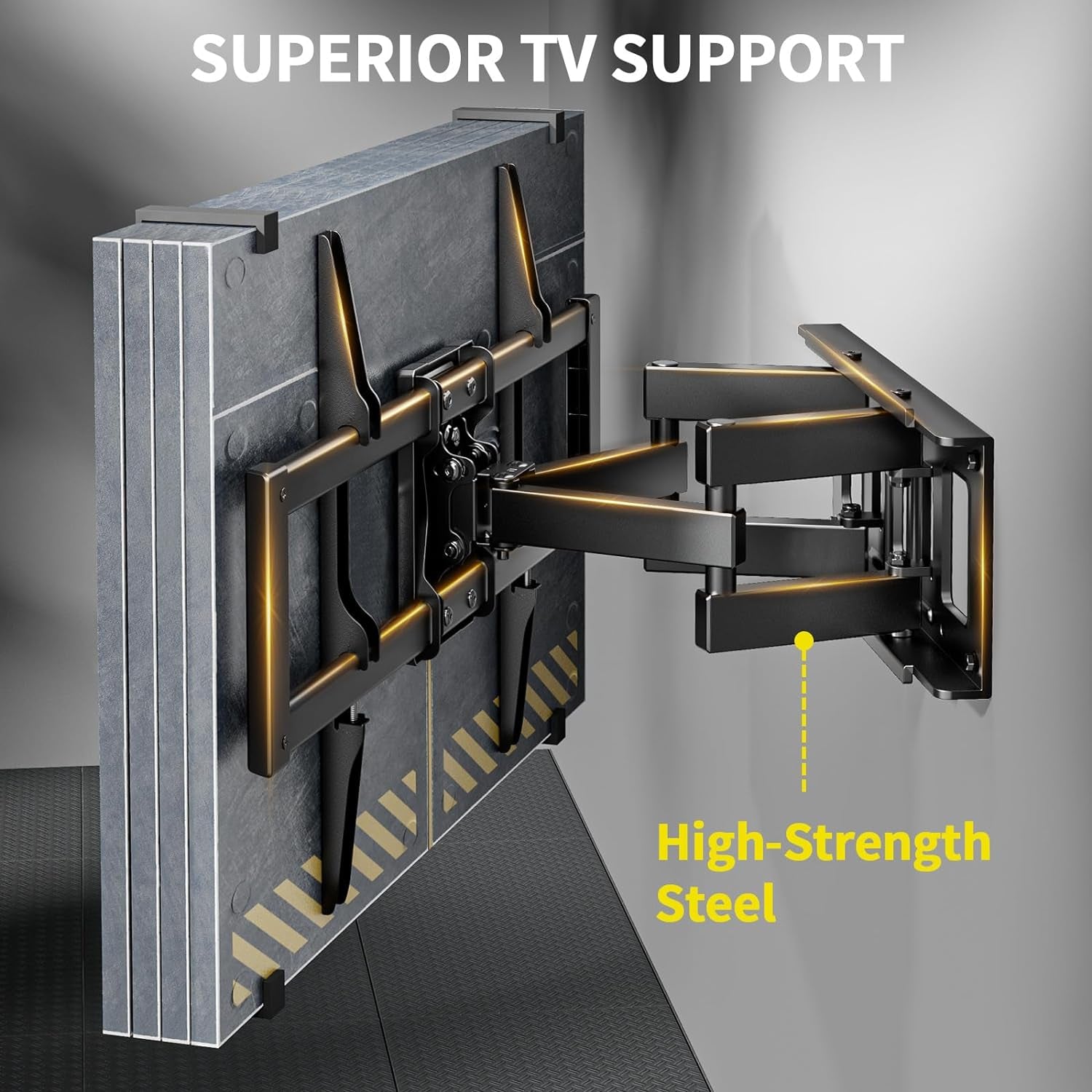 Supporto TV Parete per 37-75 Pollici Schermi Fino a 45 Kg, Staffa Tv Con Doppie Braccia, Girevole, Estensione E Inclinazione, Supporto a Parete Con Max VESA 600X400 Mm, APLF6-E