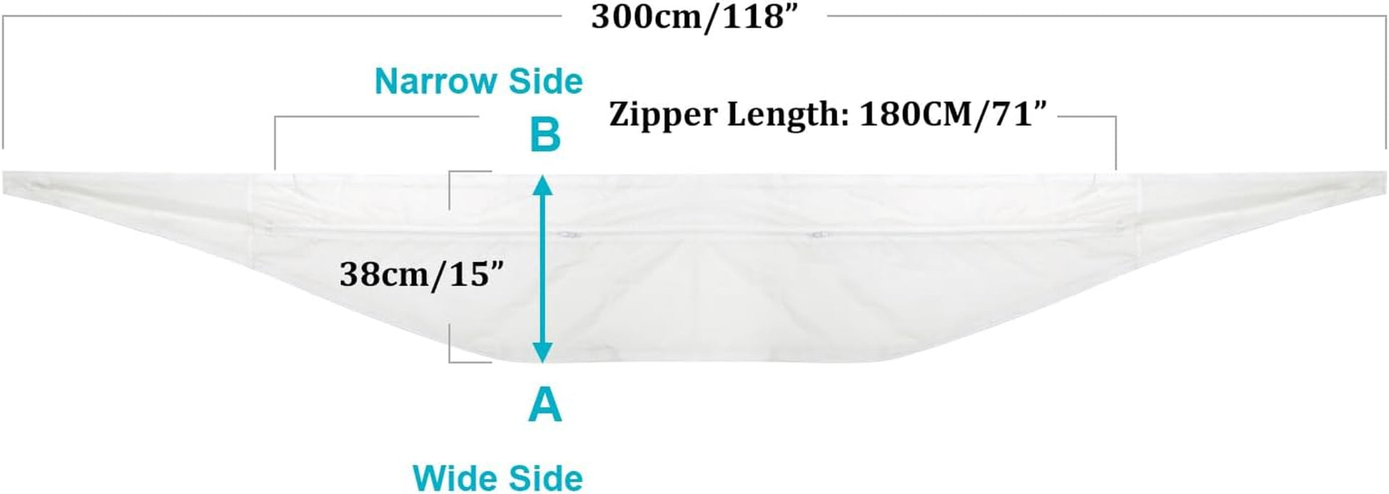 300CM Guarnizione Universale per Finestre per Condizionatore Portatile, Asciugatrice – per Tutti Climatizzatori Mobili, Facile Da Montare – Con Zip, Chiusura a Strappo