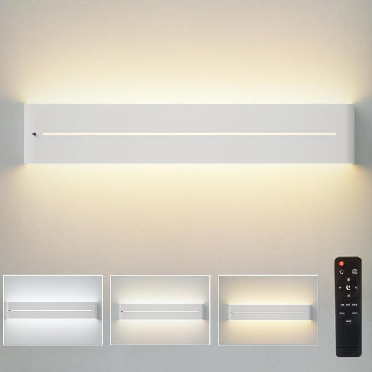 Applique Da Parete Interno Con Telecomando 24W Dimmerabile Lampada Da Parete Interno 50CM 3 Temperature Di Colore 2640Lumen Bianco Impermeabile Applique Camera Da Letto per Corridoi