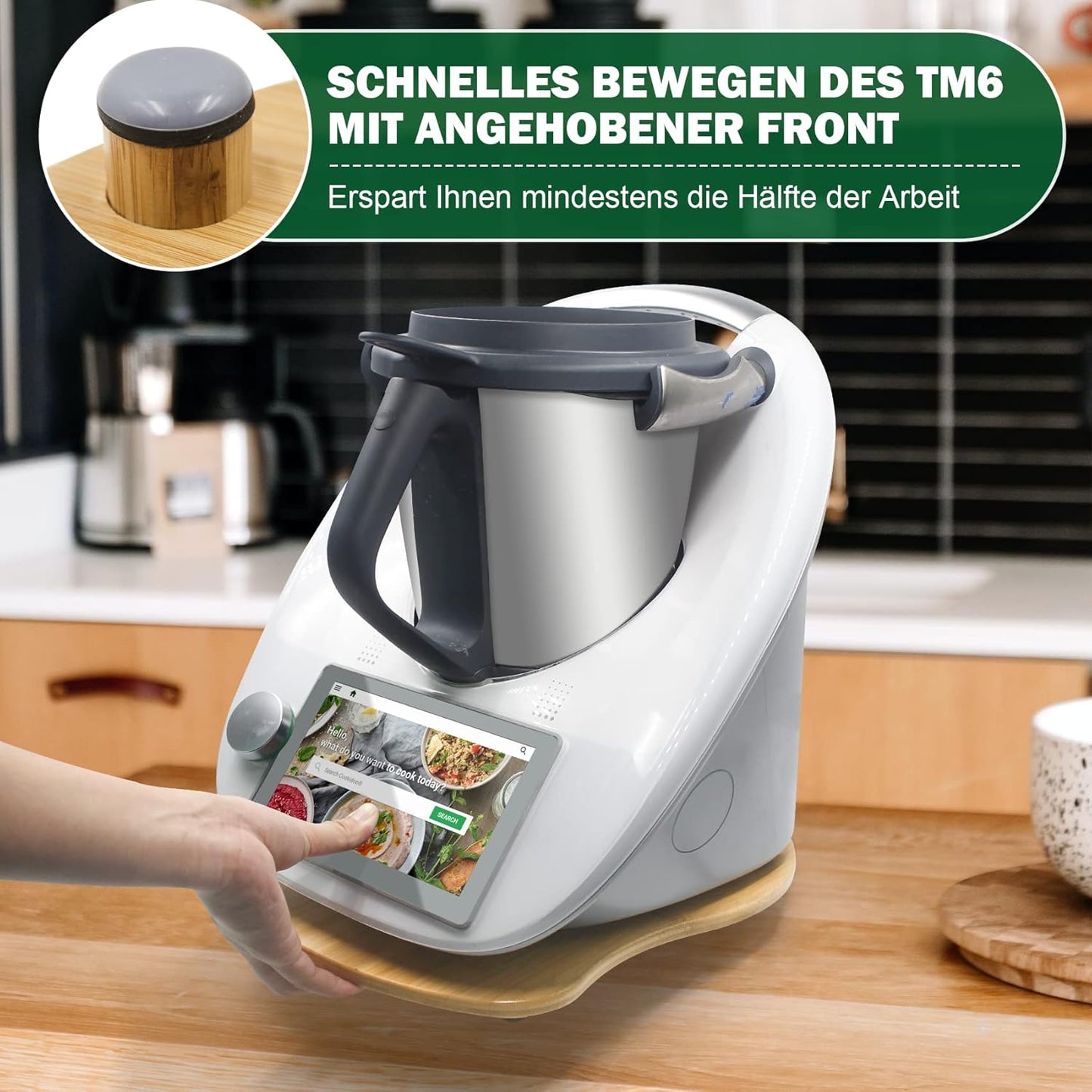 Per Bimby TM6 TM5, Accessorio per Tavola Scorrevole, per Bimby Vorwerk Robot Da Cucina TM 6 Accessori, in Legno Di Bambù