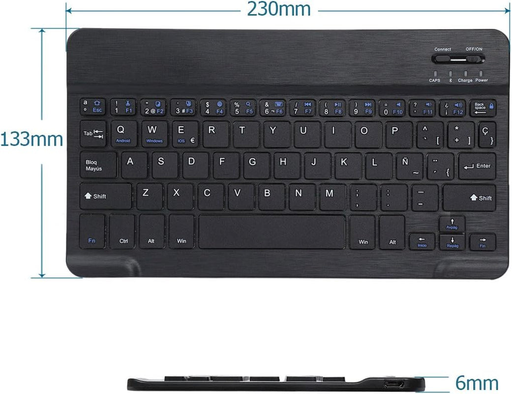- Tastiera Bluetooth Wireless, Ultrasottile, Compatibile Con Tablet Ios, Android E Windows, Layout QWERTY Spagnolo