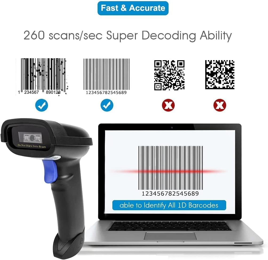 NT-1228BC CCD Scanner Di Codici a Barre Palmare USB Wireless Bluetooth Cablato Imager Di Codici a Barre 1D per Pagamento Mobile Supporto per La Scansione Dello Schermo Del Computer IOS E Android