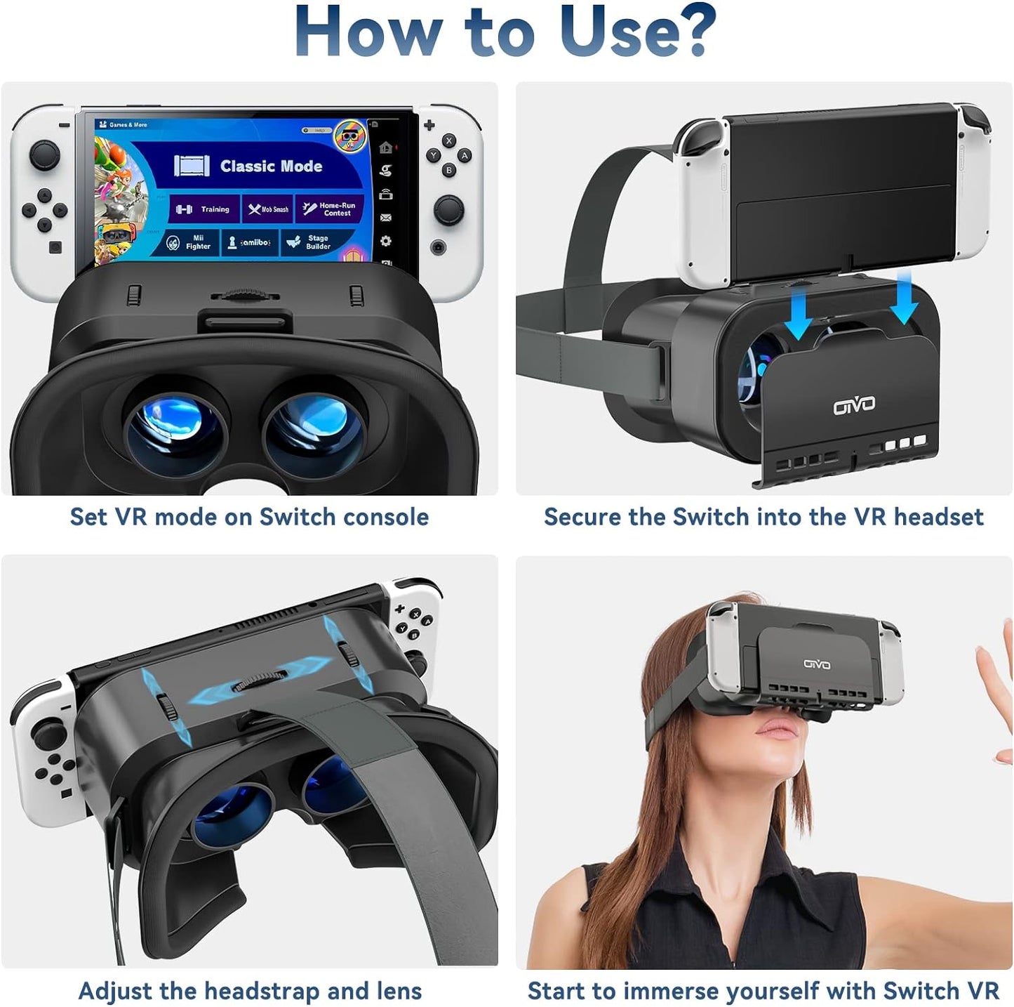 VR per Nintendo Switch E Nintendo Switch OLED, Realtà Virtuale per Nintendo Switch, Occhiali 3D per Nintendo Switch, Occhiali VR per Nintendo Switch E Nintendo Switch OLED