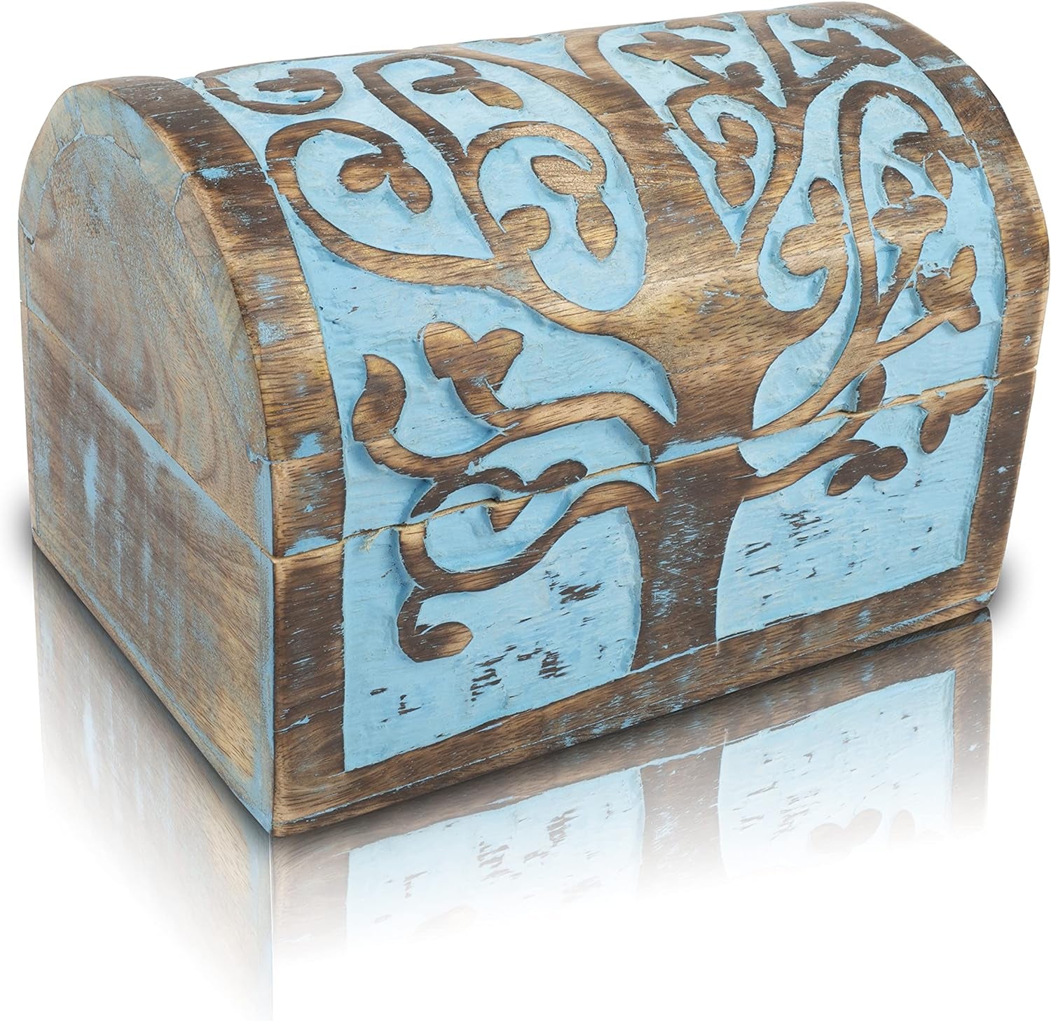Compleanno Fatto a Mano Decorativo Portagioie in Legno Con Albero Della Vita Intagliato Gioielli Organizer Scatola Dei Ricordi Scrigni Del Tesoro Porta Orologi Scatola Di Serratura Scatola 22 X 15 Cm