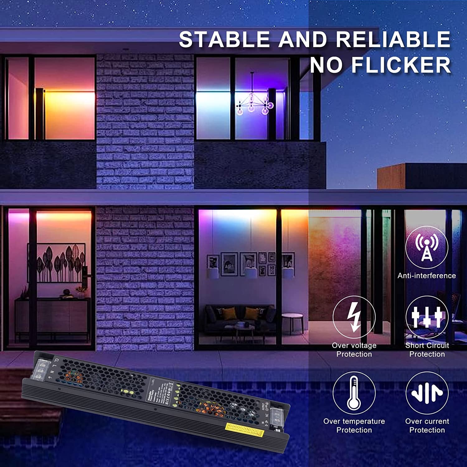 Alimentatore LED 24V Dimmerabile 200W Trasformatore 220 24V 8.3A, Tensione Costante AC a DC Driver, TRIAC & 0/1-10V, Bassa Tensione Switching Adattatore PSU per Strisce LED E Lampadine LED