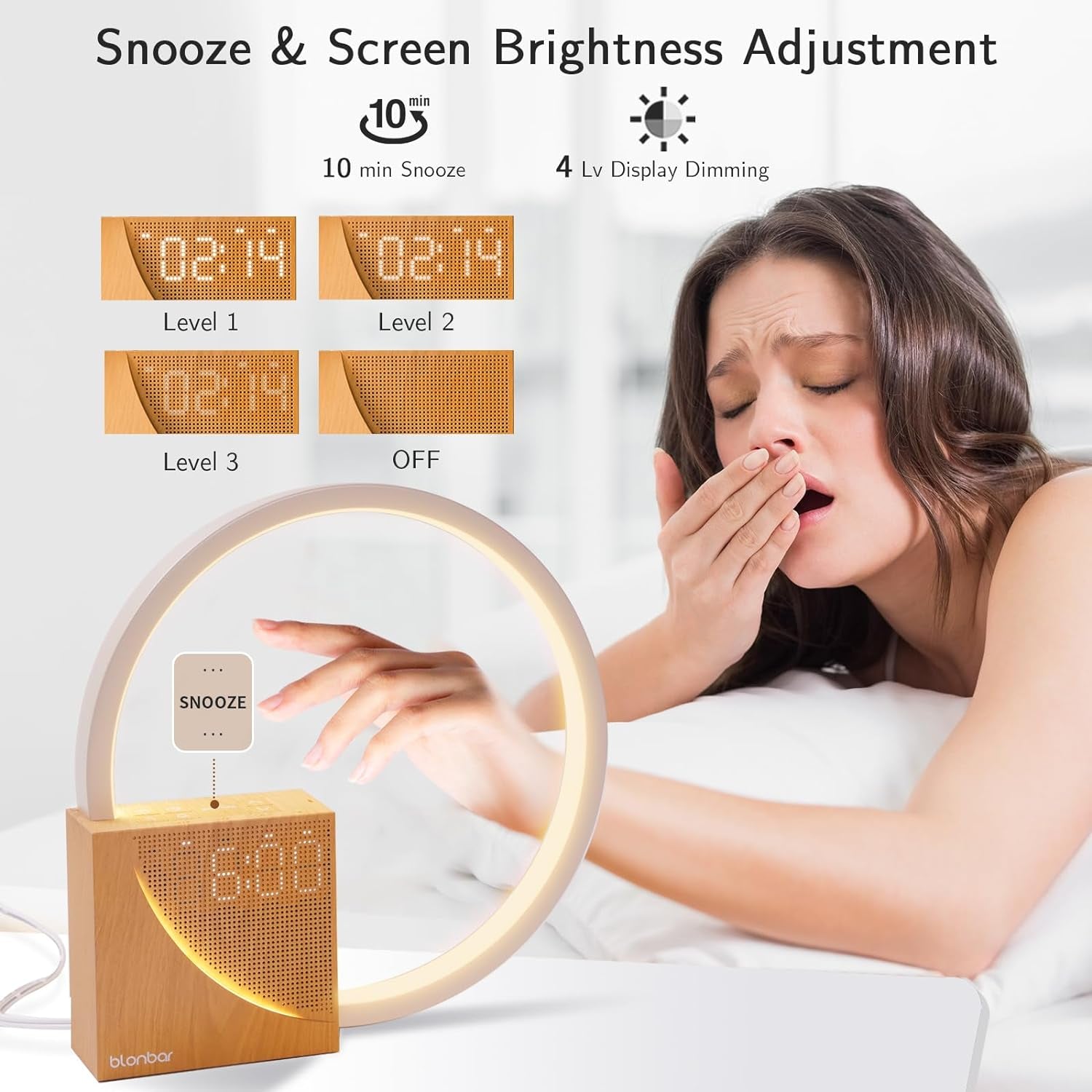 10W Lampada Da Comodino Con Funzione Di Ricarica USB, Sveglia Sveglia Touch Control Dimmerabile Aiuto Al Sonno per Bambini E Adulti, 3 Livelli Di Luminosità Luce Notturna per Camera Da Letto