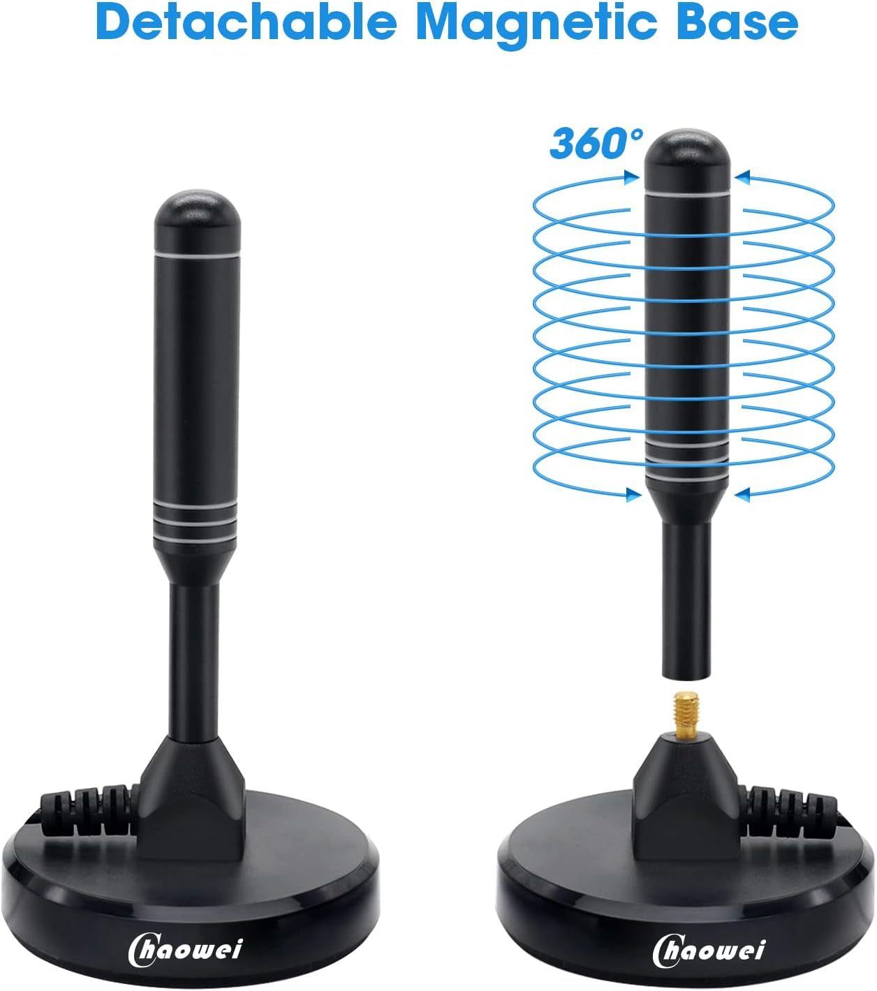 -Antenna TV Portatile Amplificata Interna a 120 Miglia Antenna a Base Magnetica Con Amplificatore Di Segnale per Canali Gratuiti 4K 1080P VHF UHF/DVB-T2, Cavo Coassiale 2M