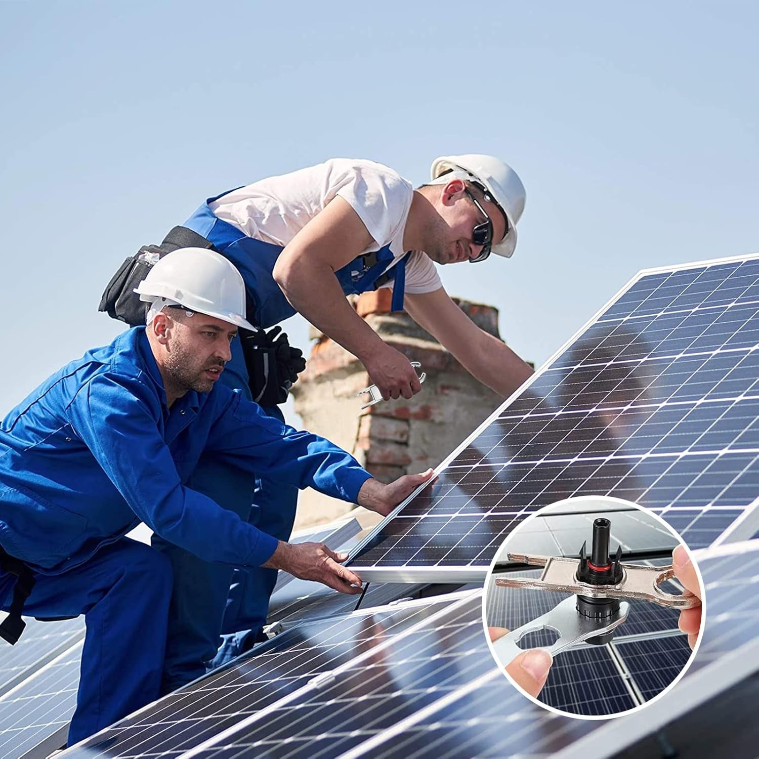 2 Pezzi Chiave per Connettori MC4, Chiave per Cavi Dei Pannelli Solari, Chiave per Cavi E Connettori Dell'Impianto Fotovoltaico, Strumento per Il Montaggio Dei Pannelli Solari Fotovoltaici (Argento)