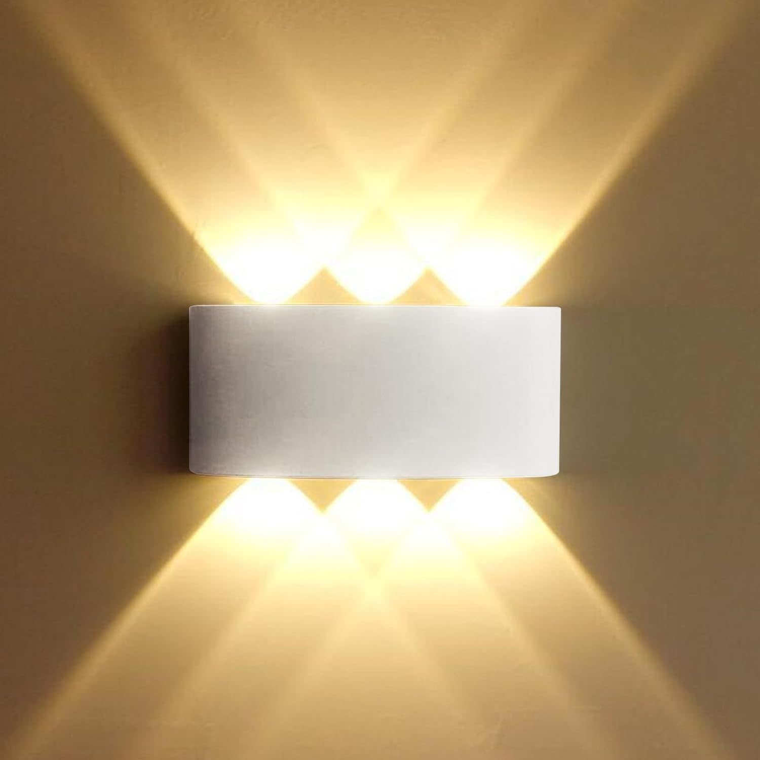 LED 3000K Applique Da Parete, Interno Esterno Lampada Da Parete, Moderno IP65 Impermeabile up down Lampade Da Muro, Alluminio 6X120 ° Angolo Del Fascio (Bianco Caldo