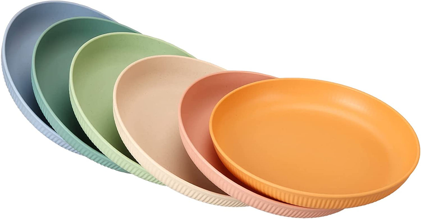 Set Di Piatti Infrangibili Da 6 Pezzi, Piatti Da Picnic in Plastica, Piatti Da Campeggio Da 9 Inch/22.5Cm per Insalata, Pasta, Feste, Casa, Ufficio, Microonde E Lavabili in Lavastoviglie