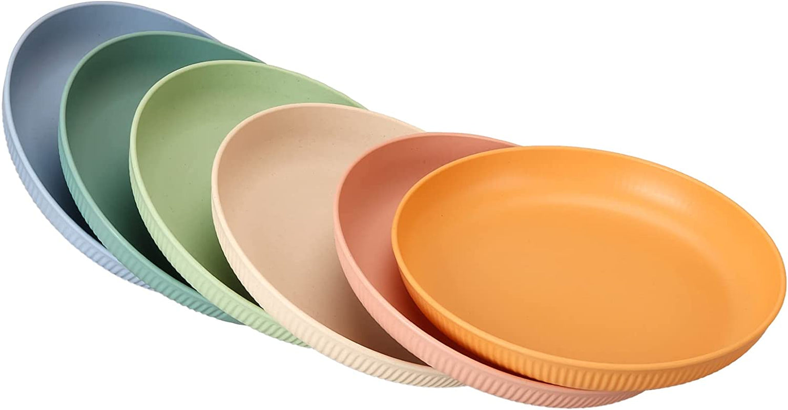 Set Di Piatti Infrangibili Da 6 Pezzi, Piatti Da Picnic in Plastica, Piatti Da Campeggio Da 9 Inch/22.5Cm per Insalata, Pasta, Feste, Casa, Ufficio, Microonde E Lavabili in Lavastoviglie