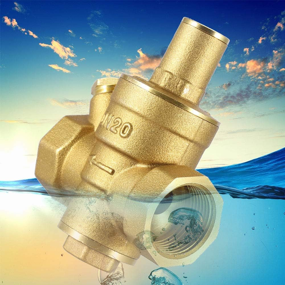 Riduttore Di Pressione Acqua, DN20 3/4" 1.6Mpa Regolatore Di Pressione Dell'Acqua in Ottone Riduttore Di Pressione