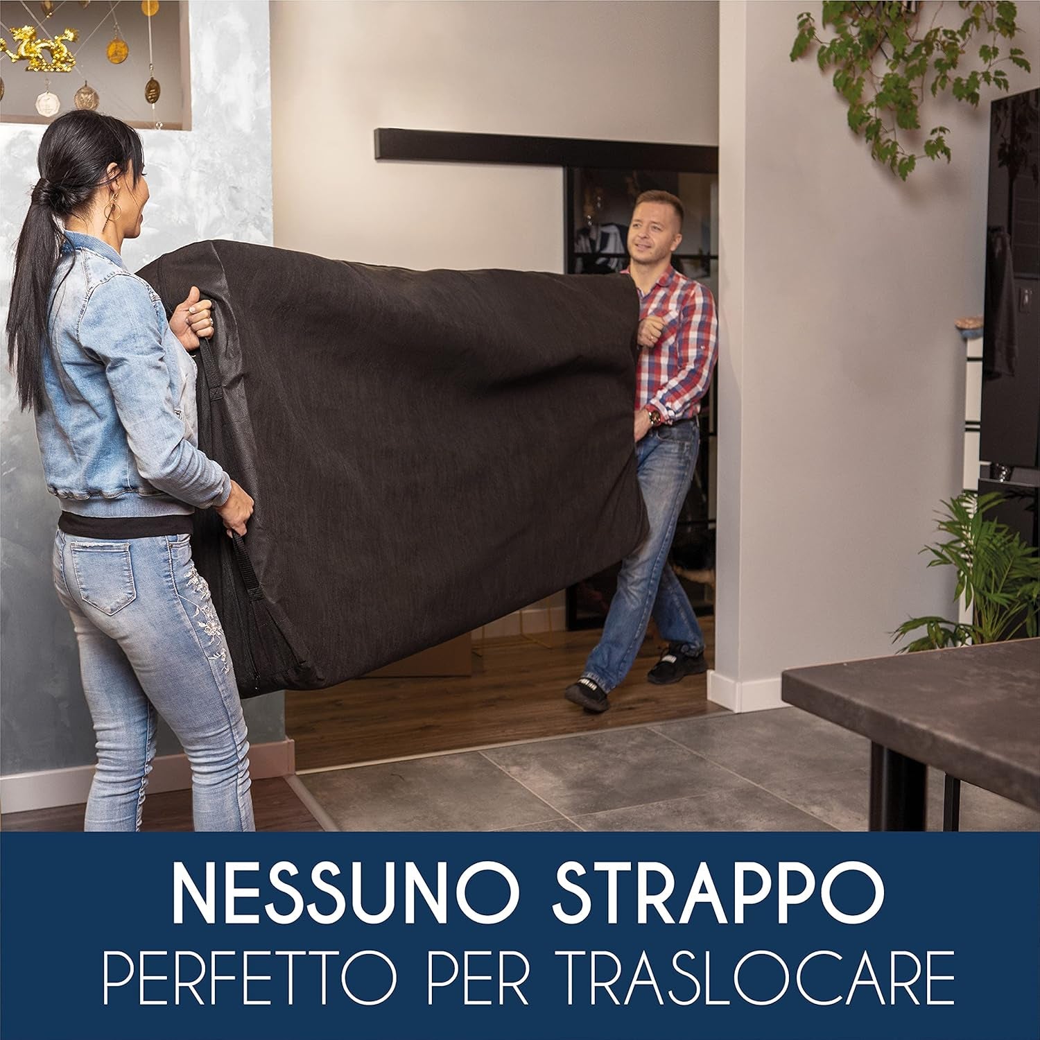 Custodia Materasso 140X190/200 Trasloco E Stoccaggio  (Made in EU E OEKO-TEX - Spessore 30Cm) - Coprimaterasso Con Cerniera E 4 Maniglie