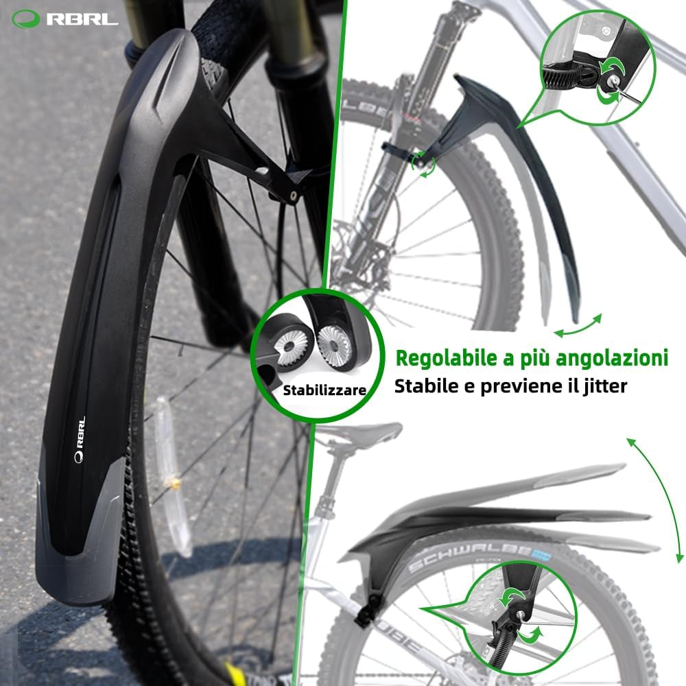 Parafanghi per Mountain Bike, Modello Nuovo, Universale Da 26 – 29 Pollici, Parafango per Bicicletta a Sospensione Completa/Mtb per Protezione Da Spruzzi D'Acqua E Sporco