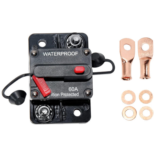 Interruttore Automatico Da 60 Amp Con Anse in Rame, Impermeabile, Invertitore Con Ripristino Manuale, Impermeabile, per Auto, Camion, Autobus, Camper, Barca, Veicolo Marino, 12 V-48 V CC