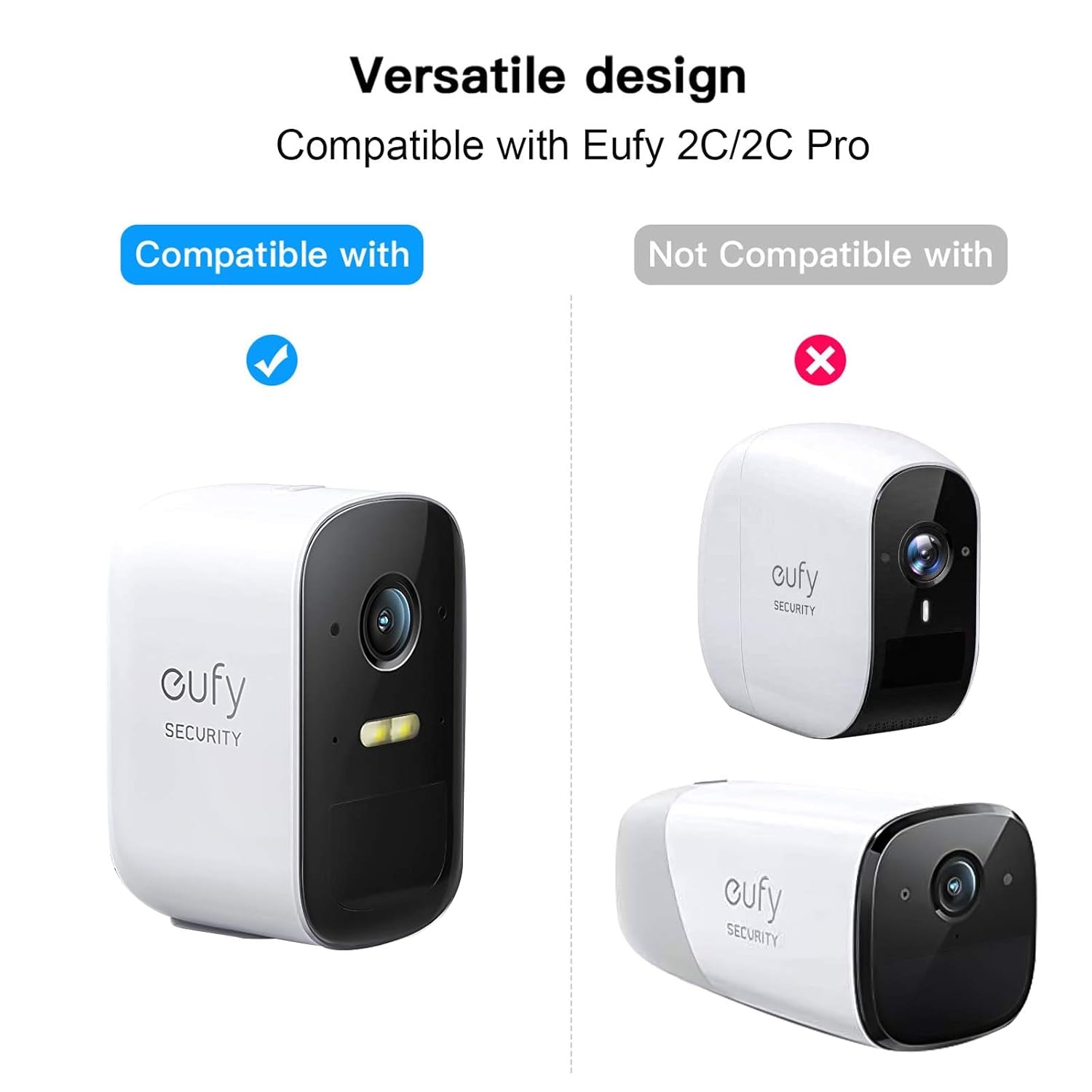 Eufy 2C/2C Pro - Cavo Di Ricarica per Fotocamera Eufy 2C/2C Pro Quick Charge 3.0 Con Cavo Da 9 M, Resistente Alle Intemperie, 2 Pezzi, Colore: Bianco
