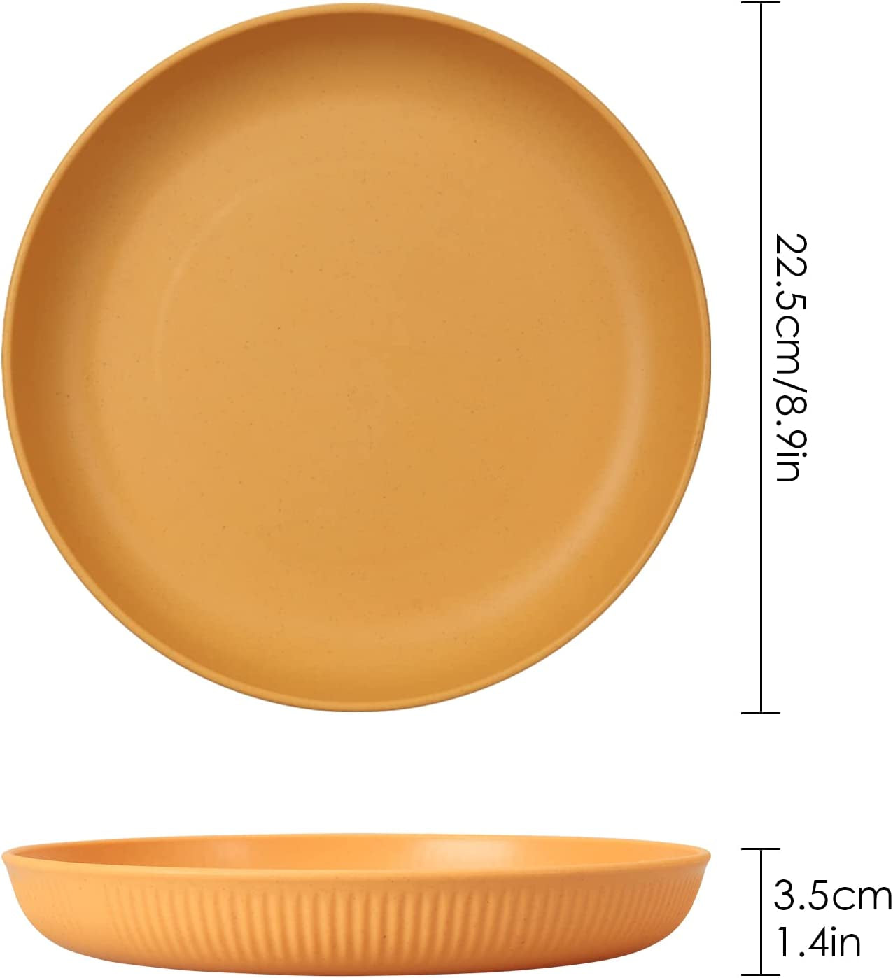 Set Di Piatti Infrangibili Da 6 Pezzi, Piatti Da Picnic in Plastica, Piatti Da Campeggio Da 9 Inch/22.5Cm per Insalata, Pasta, Feste, Casa, Ufficio, Microonde E Lavabili in Lavastoviglie