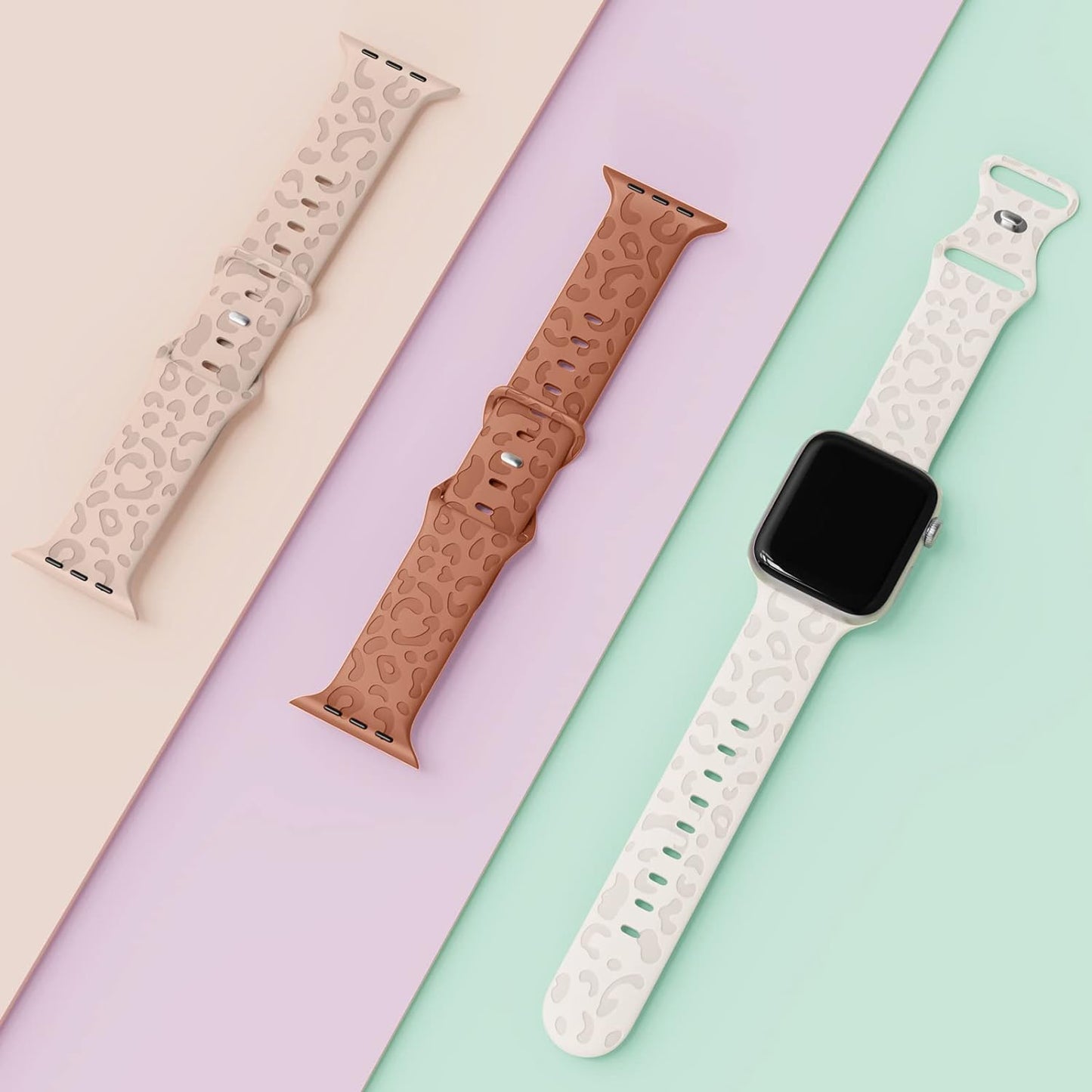 3 Bracciali Con Incisione Leopardata, Compatibili Con Apple Watch, 38 Mm, 42 Mm, 40 Mm, 44 Mm, 45 Mm, 49 Mm, Da Donna, in Morbido Silicone, Impermeabile, per Iwatch Series SE 8, 7, 6, 5, 4, 3, 2, 1