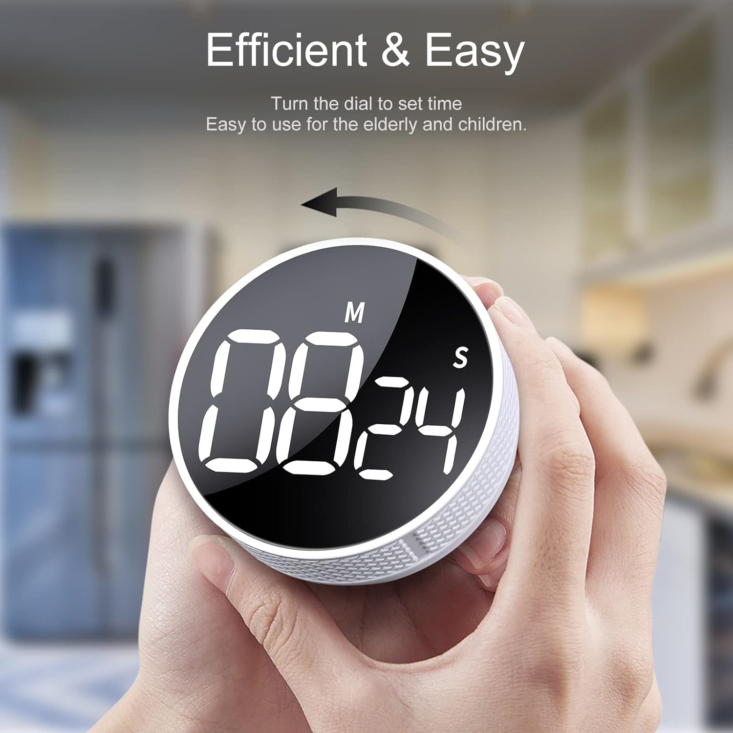 Timer Da Cucina Grande LED Magnetico Con Conto Alla Rovescia, Timer Visivo, Facile per Bambini, Anziani, Insegnanti E per La Classe, per Cucinare Fitness, per Insegnare Il Bagno, Bianco