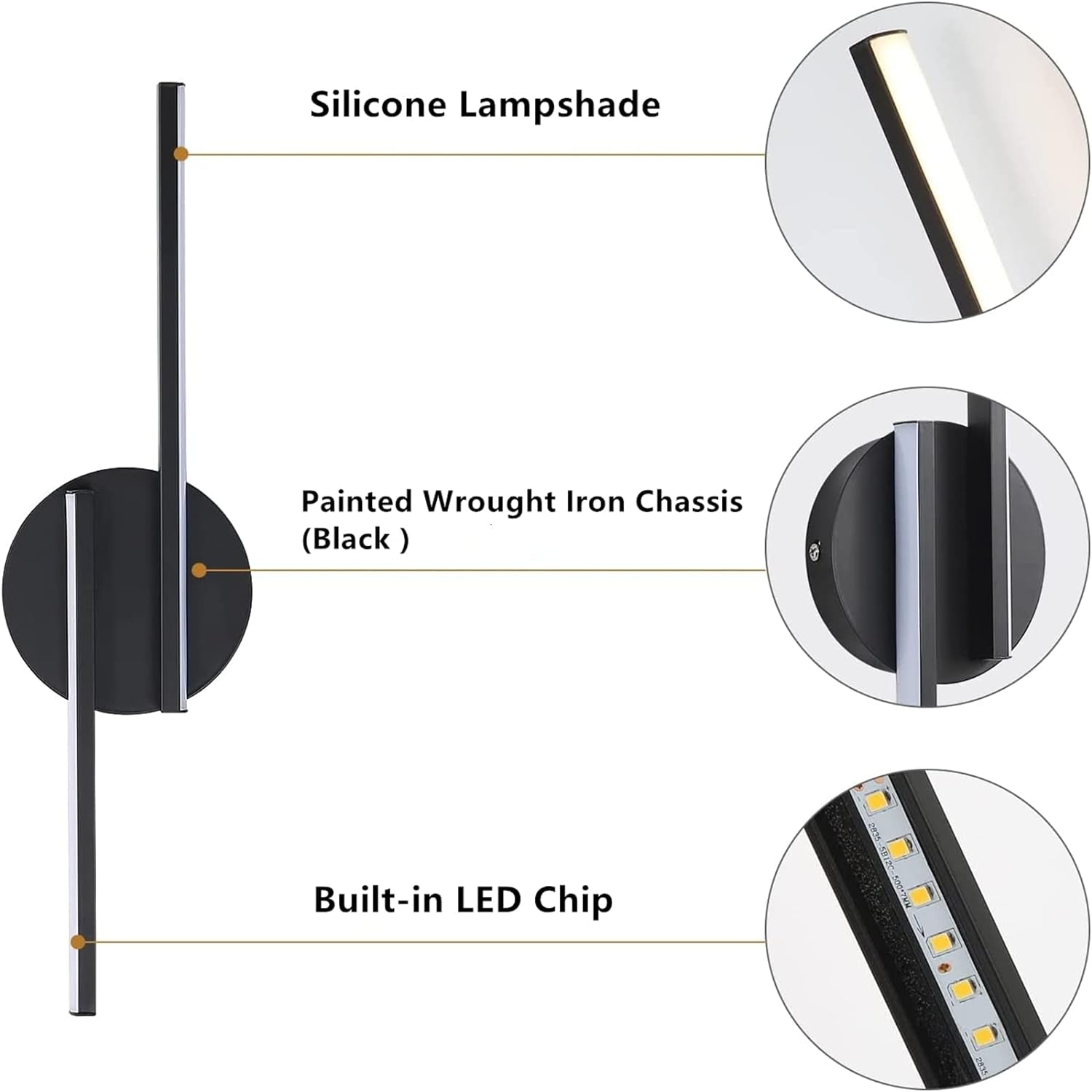 Applique Da Parete Interno, 16W Lampada LED Moderno, 1800LM per Soggiorno Camera Da Letto Corridoio Scale Luce Notturn 3000K Bianca Calda