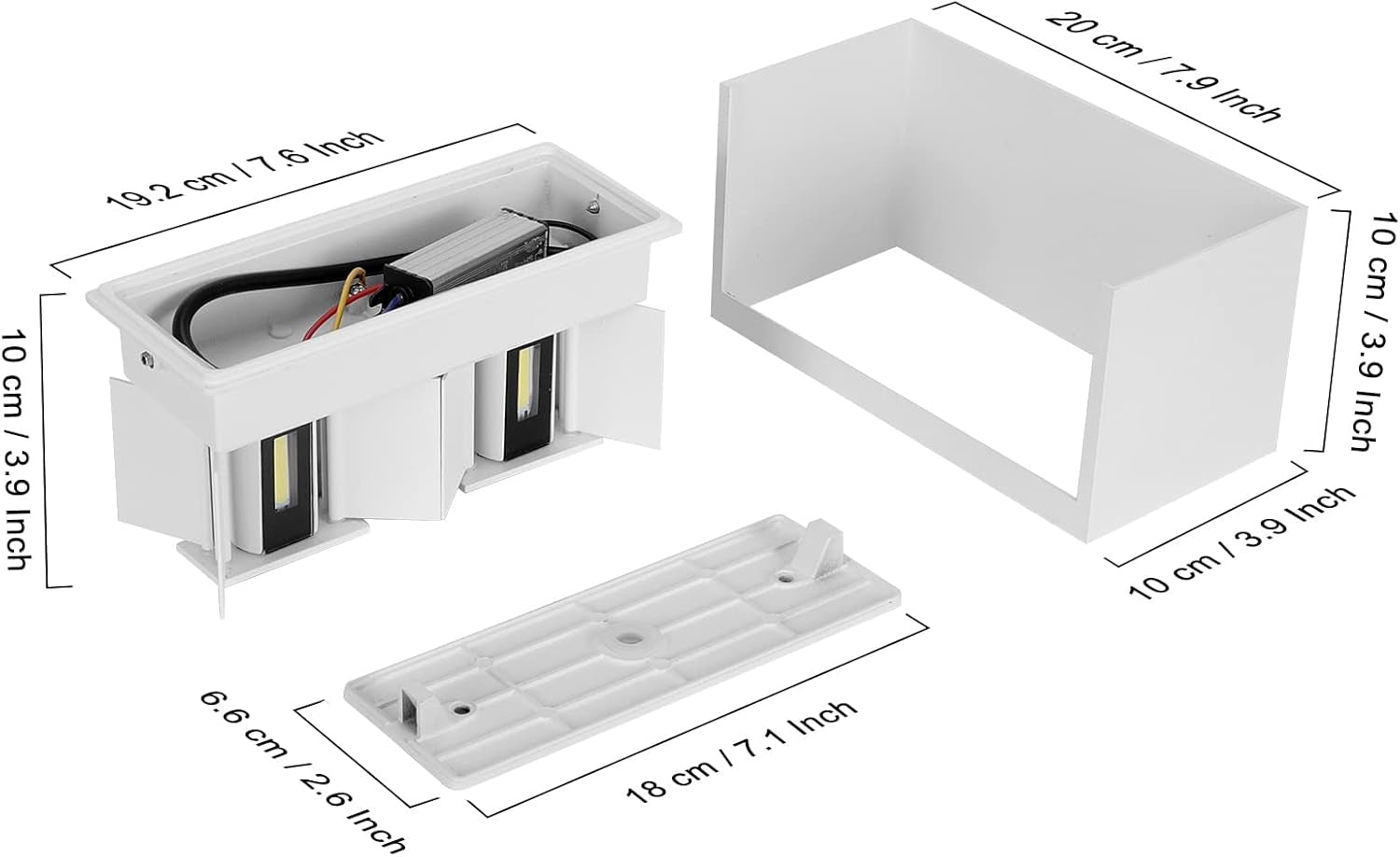 24W Moderno Applique Da Parete LED Lampada Da Parete Angolo Del Fascio Regolabile Alluminio Lampada Da Muro Impermeabile IP65 per Bagno Camera Da Letto Corridoio Soggiorno Scale, Bianco 6000K