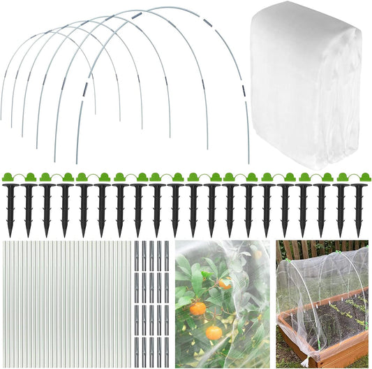 Cerchi per Serre,Cerchi Da Giardino per Serra,Archi per Serre a Tunnel,Archi Tunnel Con Rete per Insetti,Coperture a Tunnel Protezioni per Piante,Piante Crescono Tunnel,Archi per Tunnel Orto