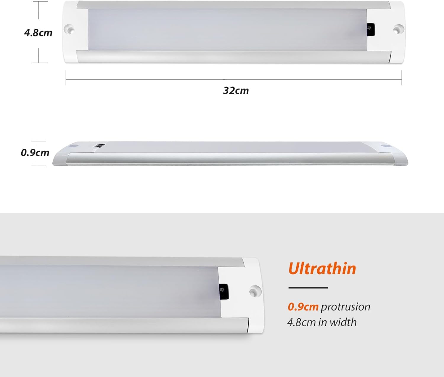 Barra LED 12V per Camper Dimmerabile Striscia LED 12V Con Sensore Di Movimento Armadi Cucina Illuminazione Bianco Caldo