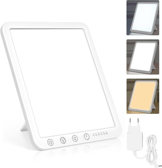 Lampada Diurna 15000 Lux, Lampada a LED per Terapia, Senza Raggi UV, Luce Diurna, Lampada LED Daylight, Touch Control Luce Solare, Lampada a Spettro Completo per Casa/Ufficio