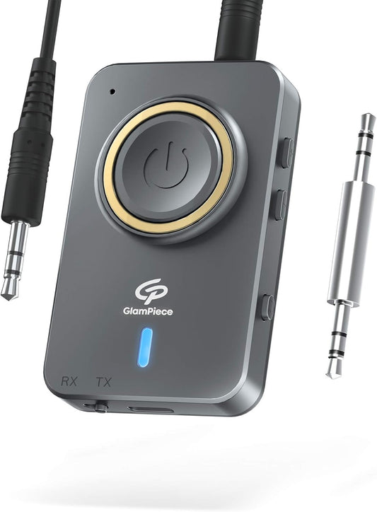 Bluetooth 5.0 Trasmettitore Ricevitore Bluetooth 2-In-1 Wireless Con Aptx LL 3,5 Mm Jack Trasmettitore Bluetooth per Tv,Auto,Pc,Cuffie, Altoparlanti,Sistema Stereo,Mp3,Mp4