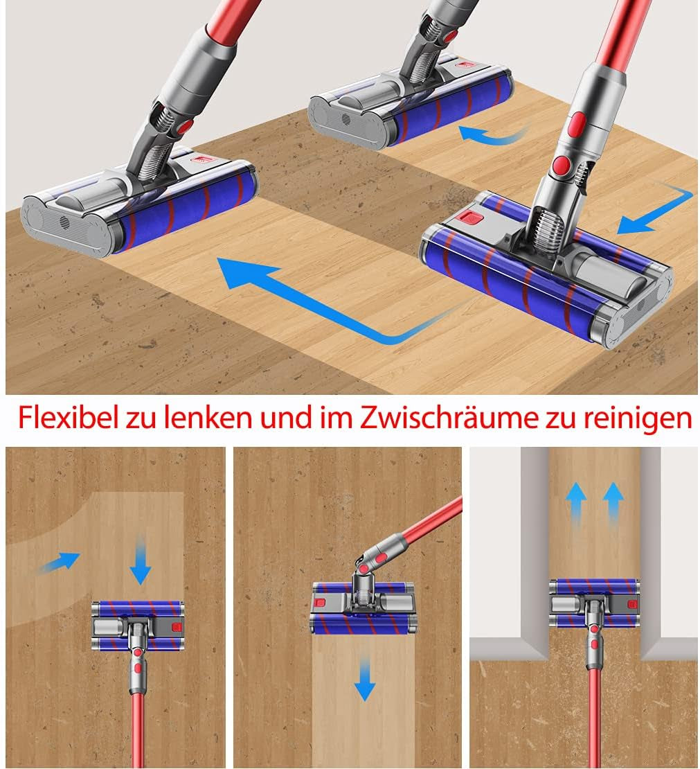 Spazzola Con Doppio Rullo, Compatibile Con Dyson V7 V8 V10 V11, Spazzola Elettrica a 360°, Progettata per Pavimenti Duri