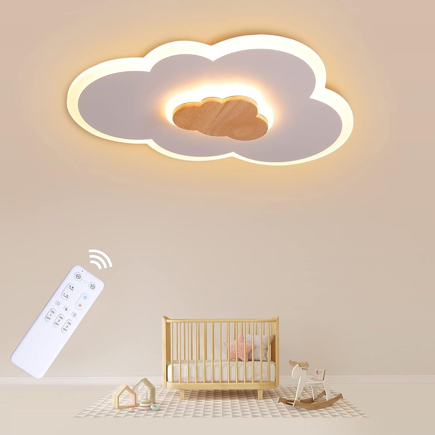 Plafoniera Cameretta Bambini Lampadario Nuvola Cameretta 40CM Plafoniera Led Soffitto Dimmerabile Con Telecomando 3000-6000K Lampada Da Soffitto per Camera Da Letto E Soggiorno Dei Bambini