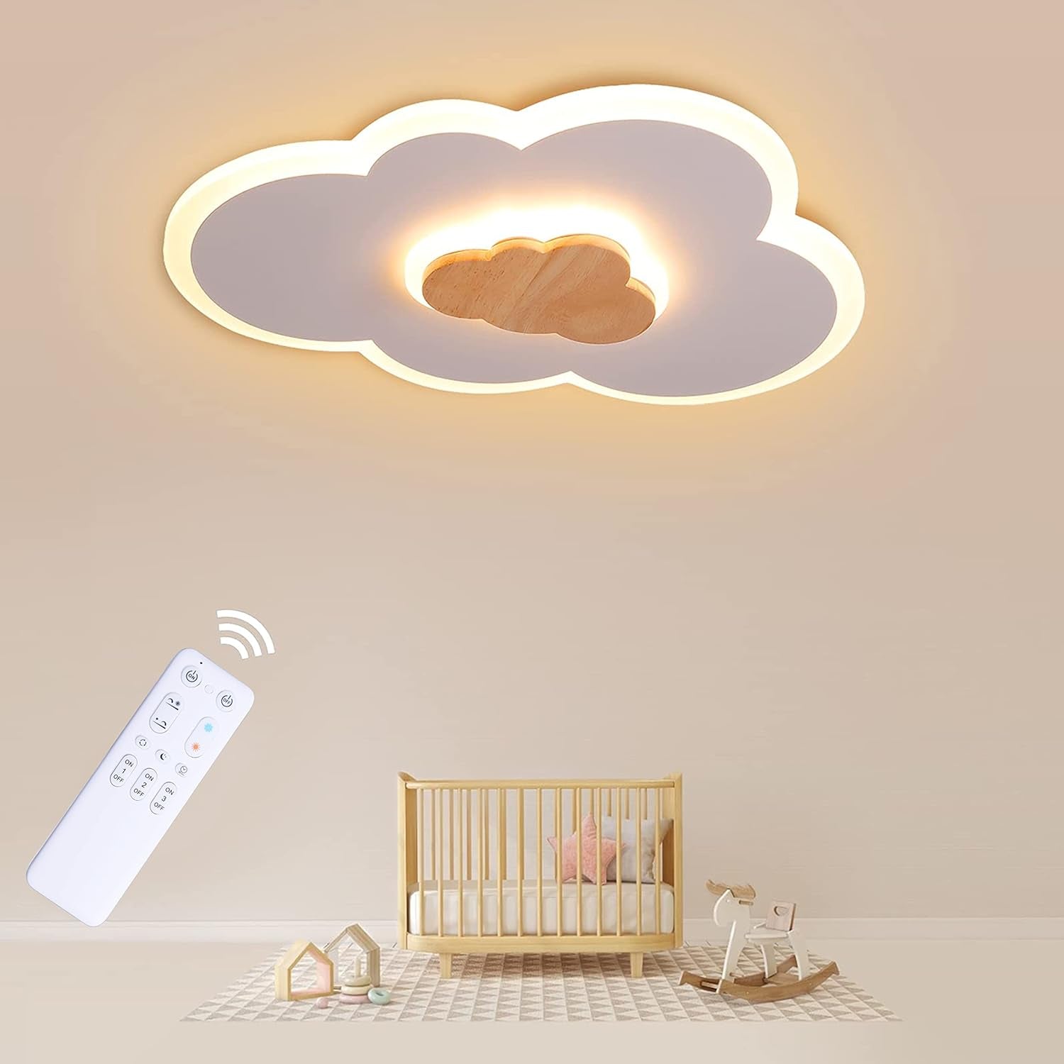 Plafoniera Cameretta Bambini Lampadario Nuvola Cameretta 40CM Plafoniera Led Soffitto Dimmerabile Con Telecomando 3000-6000K Lampada Da Soffitto per Camera Da Letto E Soggiorno Dei Bambini