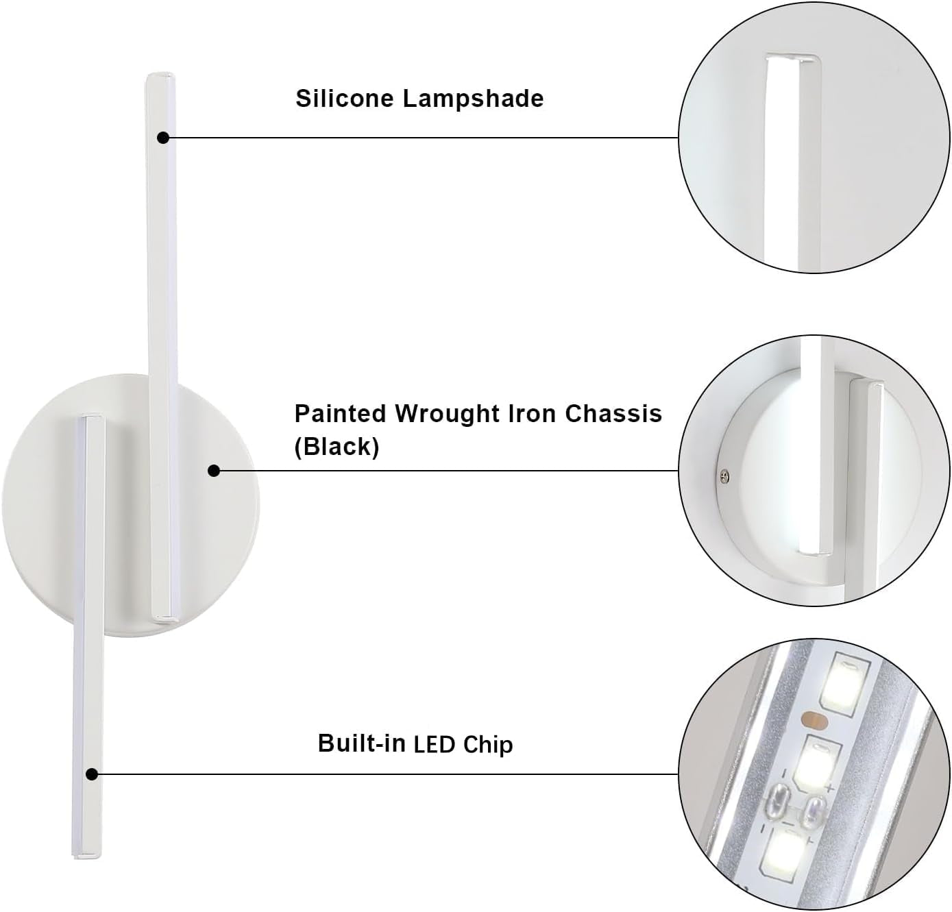 Applique Da Parete Interno LED, 16W Lampada Da Parete Moderno, Luce Fredda 6500K Lampada a Muro per Camera Da Letto Soggiorno Corridoio Scale
