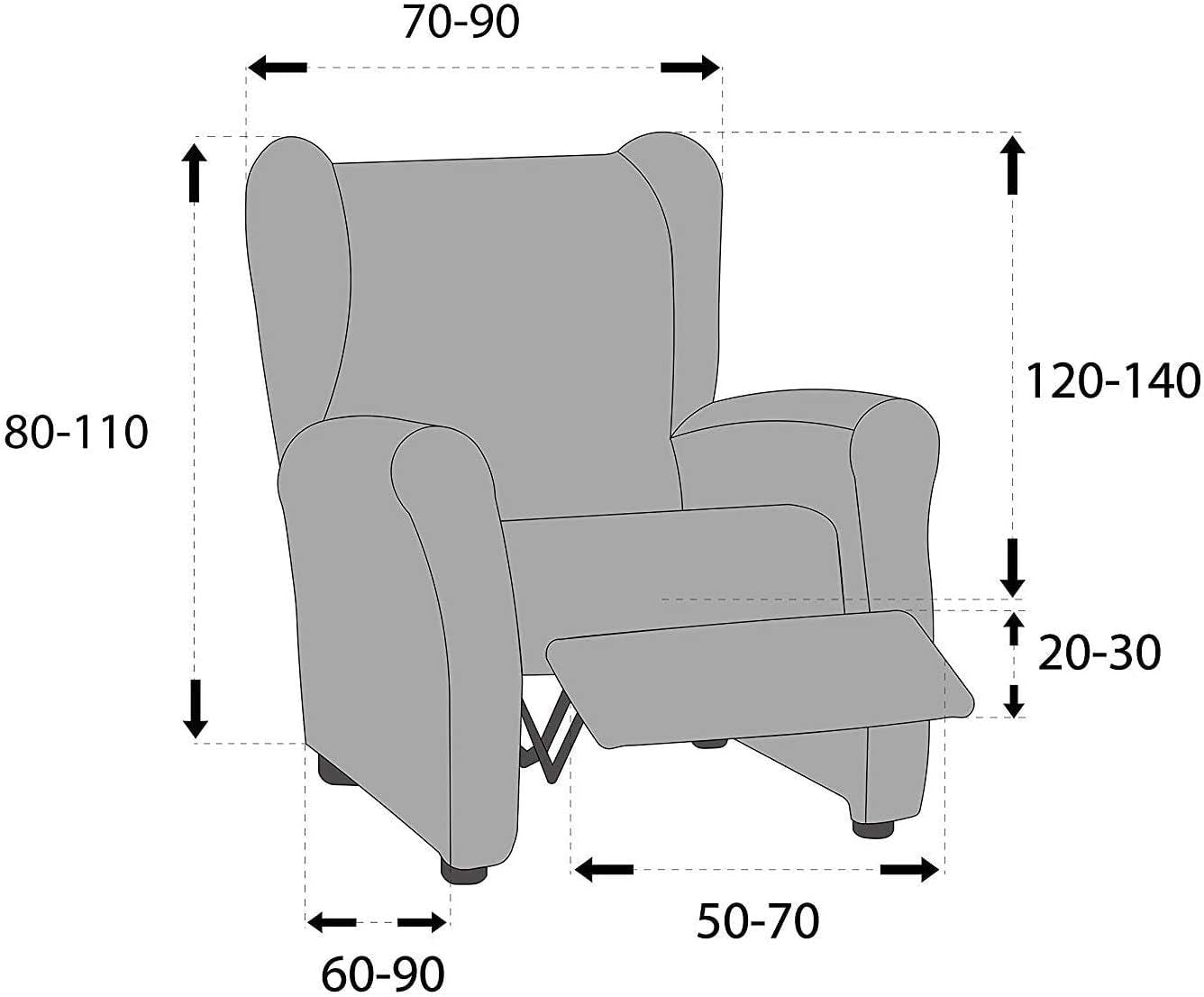 Textil Betina Fodera per Poltrona Elasticizzata, Tela, Marrone, Sillón Relax 1 Plaza