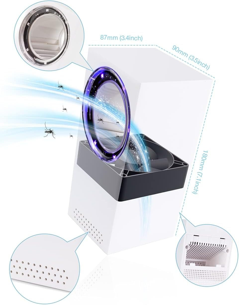 Uccidi Zanzare, Lampada Antizanzare Elettrica, Zanzariera Elettrica Con Lampada UV, Trappola per Zanzare USB, 180° Luce Insetticida per Uso Da Interno Ed Esterno, Zanzare, Mosche, Falene, Insetti