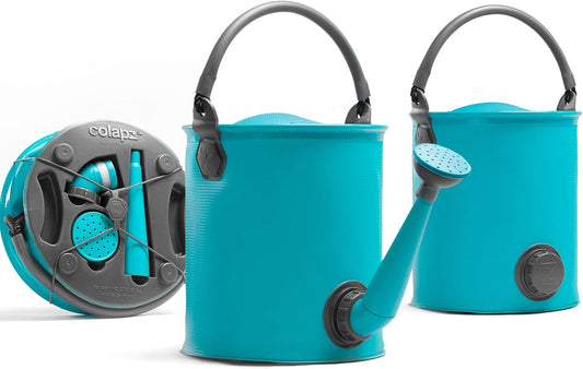 Annaffiatoio Pieghevole - Secchiello Pieghevole - Campeggio Accessori - Contenitore Acqua - Contenitori Pieghevoli - Blu