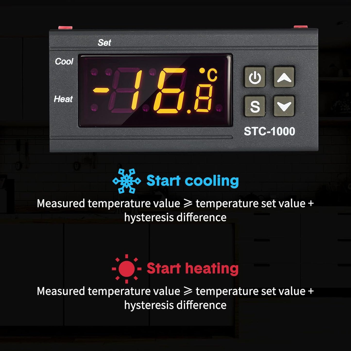 2 Pezzi Regolatore Di Temperatura Digitale DC 12V 10A Termostato Centigrado Termoregolatore Generale Calibrazione Della Temperatura Con Sensore 2 Uscite a Relè per Raffreddamento