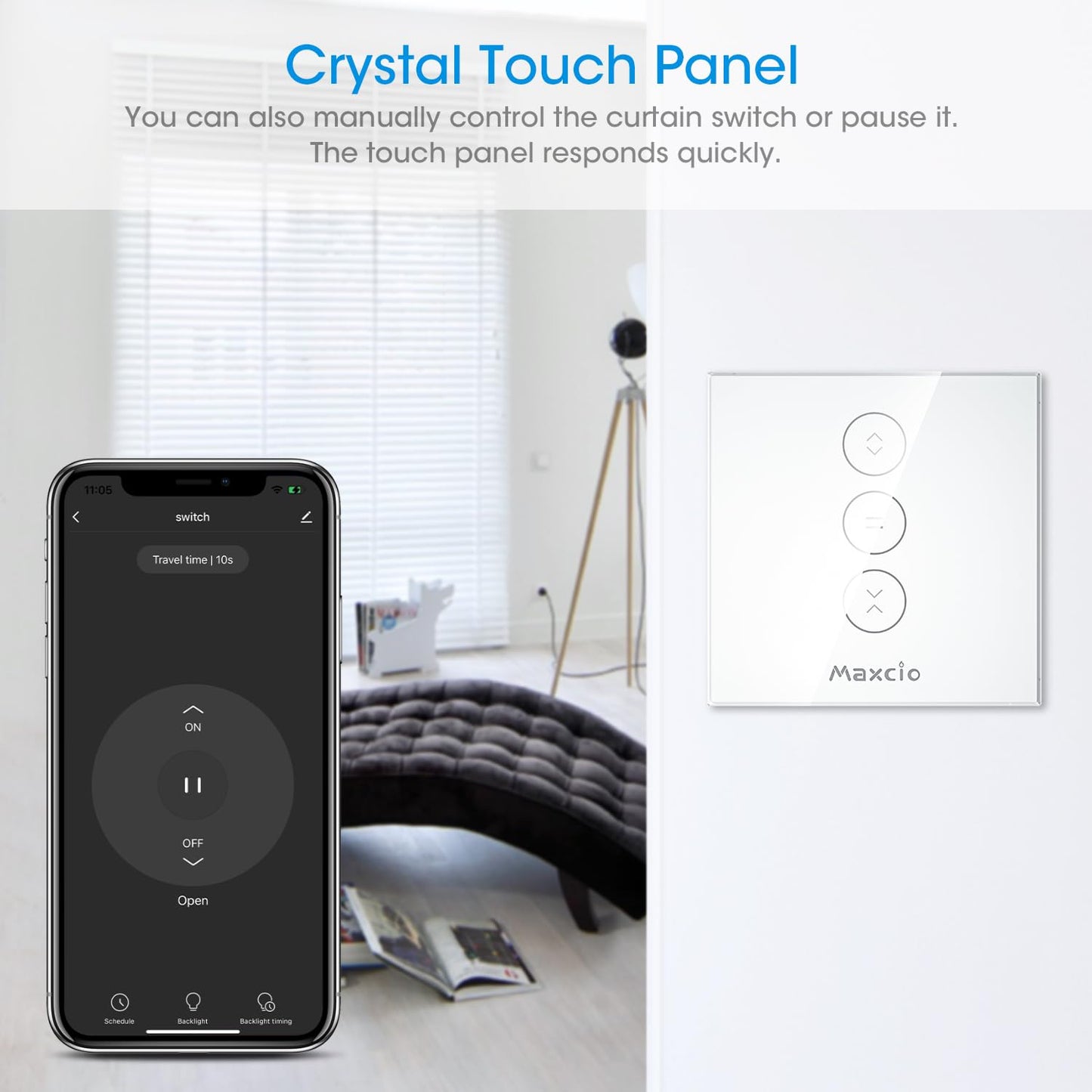 Interruttore per Tapparelle Wlan – Intelligente Controllo per Tapparelle Compatibile Con Alexa, Google Assistant, Siri – Timer per Persiane, Tapparelle, Tenda, Tenda