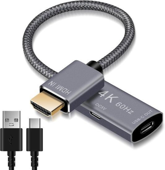 Adattatore Cavo USB-C Femmina a HDMI Maschio,Convertitore Ingresso USB Tipo C 3.1 a Uscita Hdmi,Adattatore 4K 60Hz USBC Thunderbolt 3 per Monitor,Macbook Pro,Mac Air,Chromebook Pixel