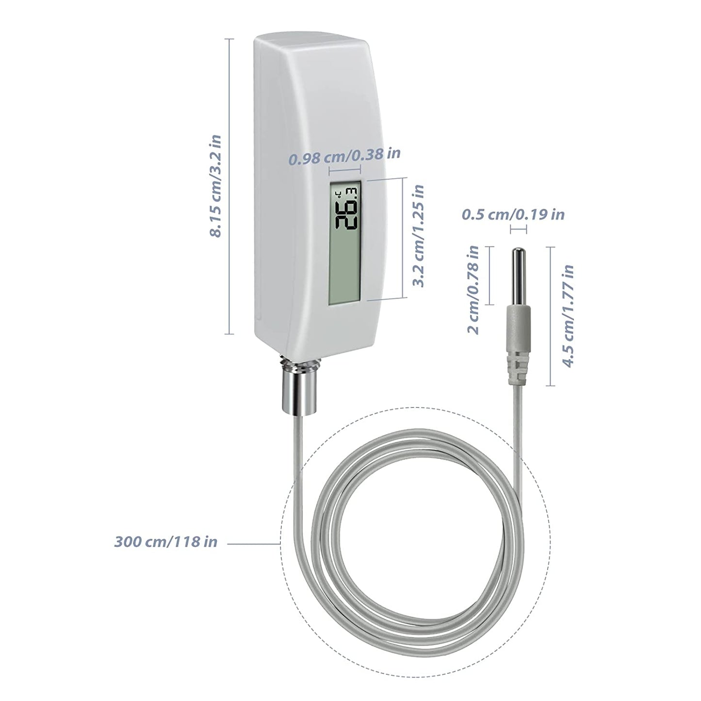 Termometro per Piscina, Sensore Di Temperatura Dell'Acqua Digitale Impermeabile Con Display LCD, Sensore Da 10 Piedi per Piscina, Vasca Idromassaggio, Spa, Acqua Del Bagno, Laghetto WN34