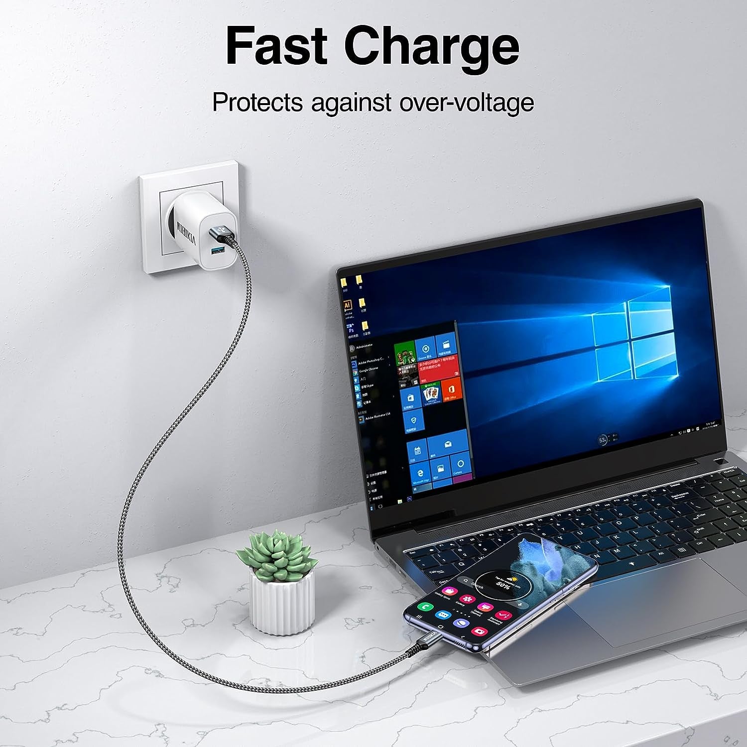 Cavo USB C, Cavo USB Type-C [3Pezzi/ 0.5M+1M+2M] Caricabatterie Cavetto Ricarica Rapida Filo Caricatore Carica per Samsung S23 S22 S20 S10 S8, A20E A33 A52 A53 A54