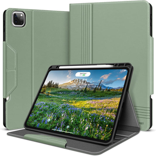 HOLIMET Custodia per Ipad Pro 12.9 2022 6 Generazione, 2022/2021/2020/2018 (6A/5A/4A/3A Gen) Ultra Smart Cover Con Pencil Holder per Pencil 2, Auto Svegliati/Sonno Case per Ipad Pro 12.9 Pollici Verde