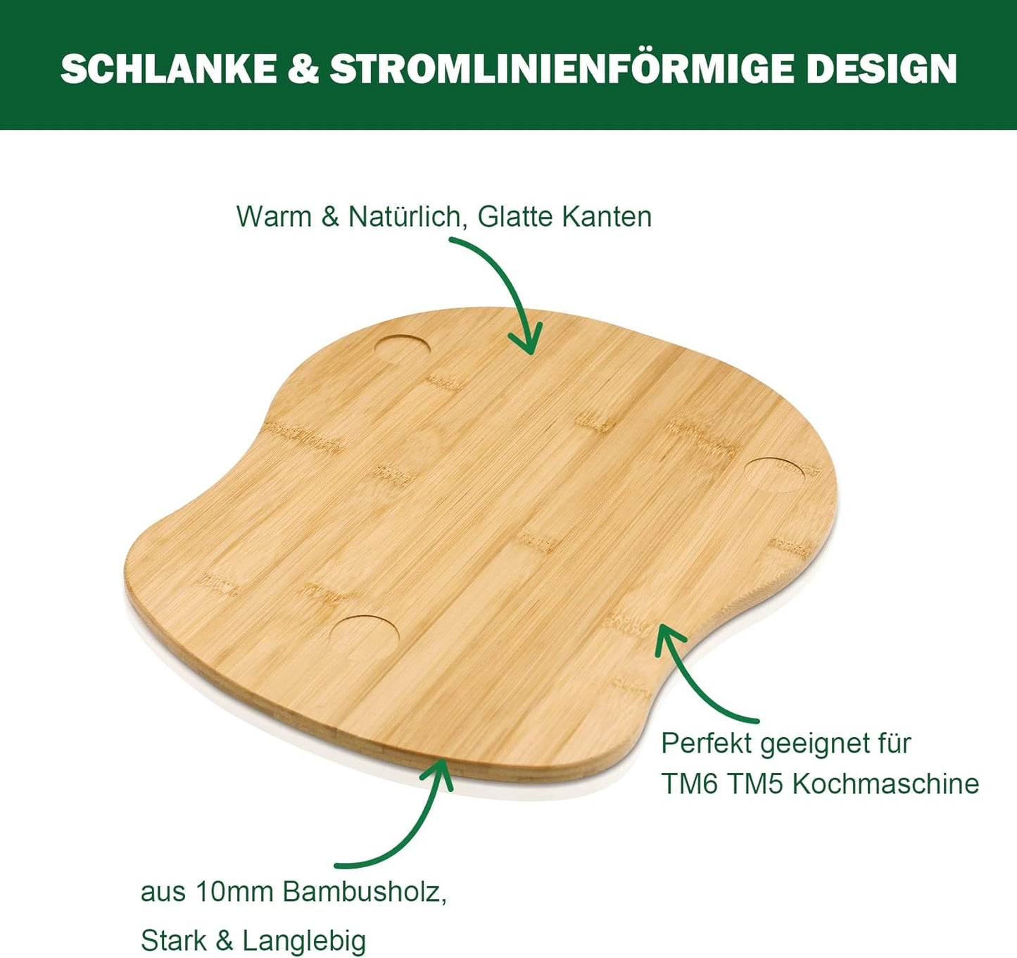 Per Bimby TM6 TM5, Accessorio per Tavola Scorrevole, per Bimby Vorwerk Robot Da Cucina TM 6 Accessori, in Legno Di Bambù