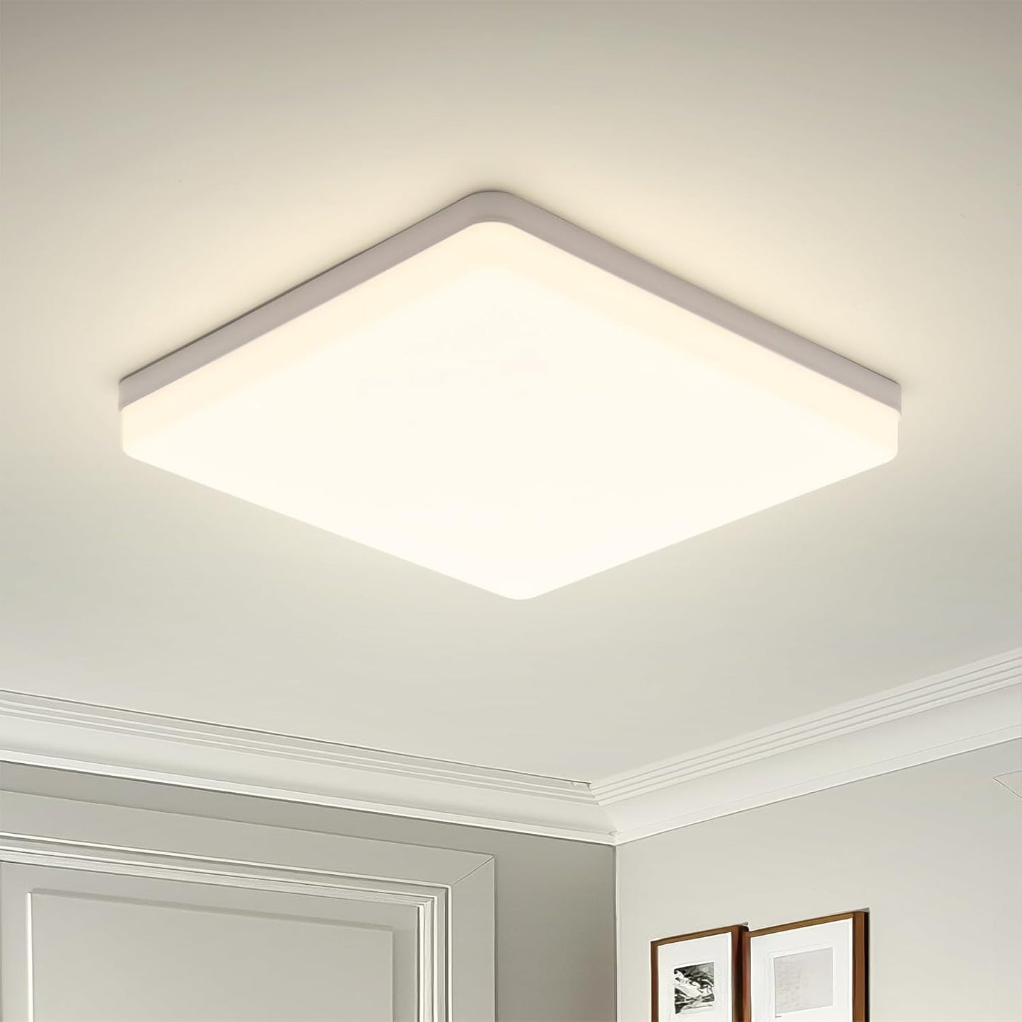 LED Plafoniera 48W Ultra Magro UFO Pannello LED Quadrata Bianco Naturale 4000K 4320LM Lampada Da Soffitto per Soggiorno Camera Da Letto Bagno Cucina Corridoio E Balcone 30 * 30 * 4Cm