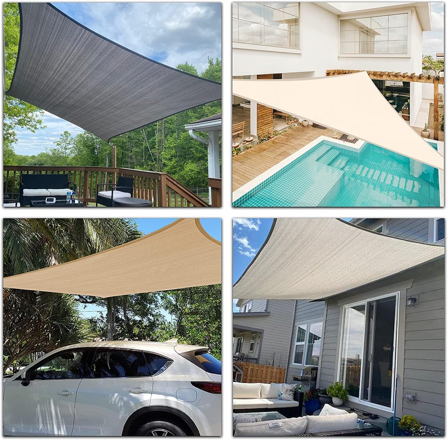 3,6X3,6X3,6M Grafite Tenda a Vela Triangolare Vela Ombreggiante, Impermeabile Vele Parasole Protezione UV 95% per Esterno, Giardino E Terrazza, Piscina