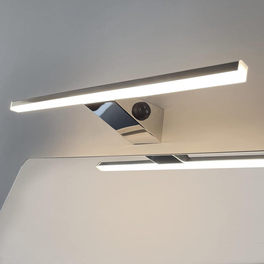 Applique Bagno Specchio Con Interruttore, Acciaio Inossidabile, 40 Cm, Luce Specchio Bagno 10 W 800 Lm, Bianco Neutro 4000 K, Stile Minimalista IP44 Impermeabile(40Cm - 4000K)