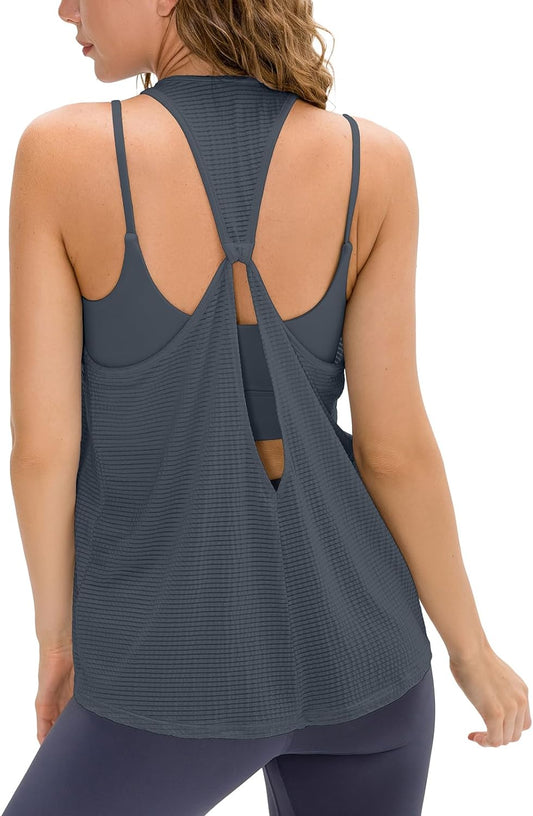 Canotta Sportiva Da Donna Racerback Senza Maniche Top per Yoga Palestra Pilate
