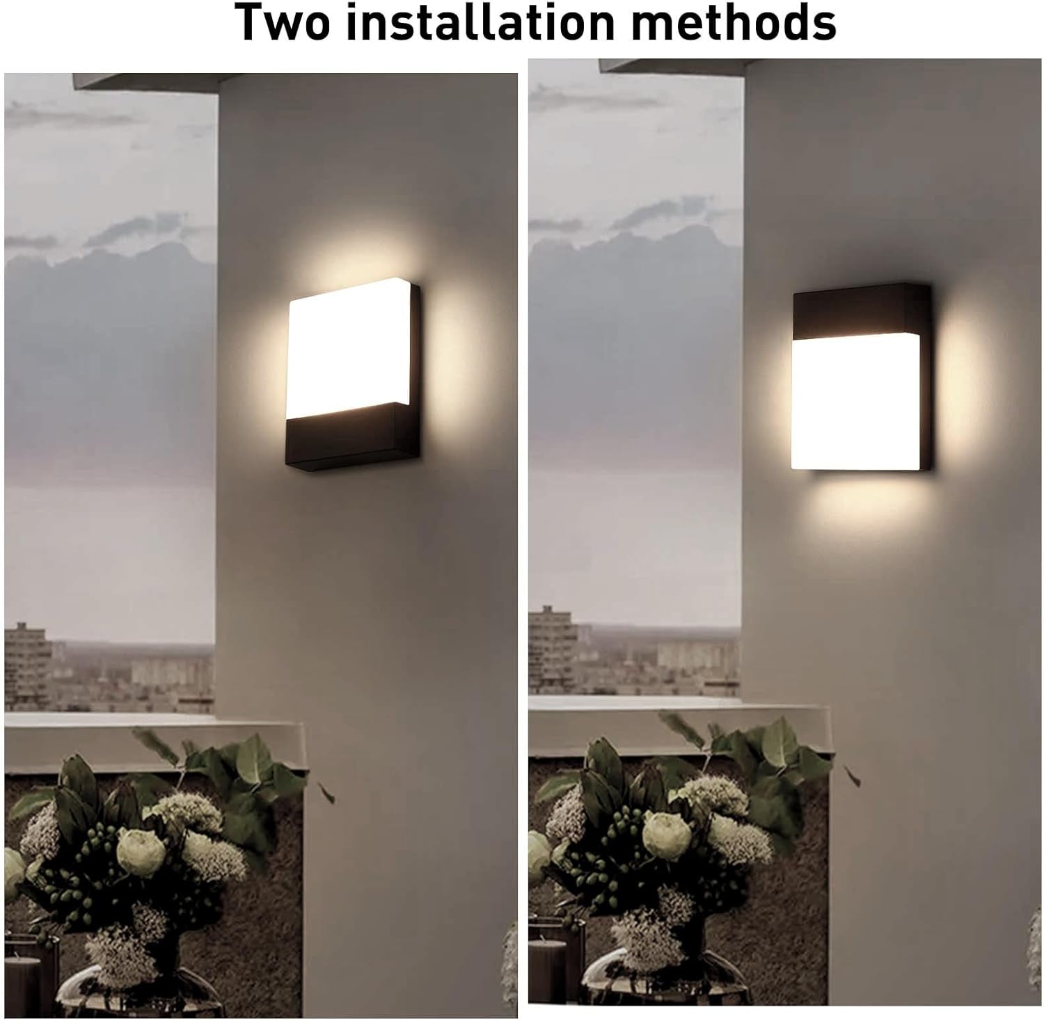 Applique Da Parete Esterno 18W Lampada Da Parete Led Esterna Impermeabile IP65 Luce a Muro in Alluminio Esterni Luci Da Parete per Balcone Giardino Veranda Garage Patio 4000K - Bianco Neutre