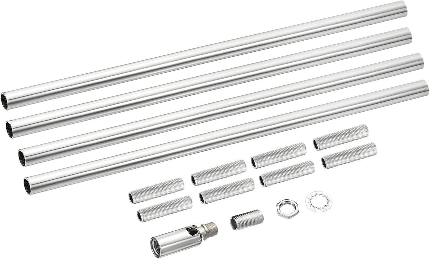 Set di aste di prolunga con dado di raccordo M10 11,8" con adattatore per soffitto argento