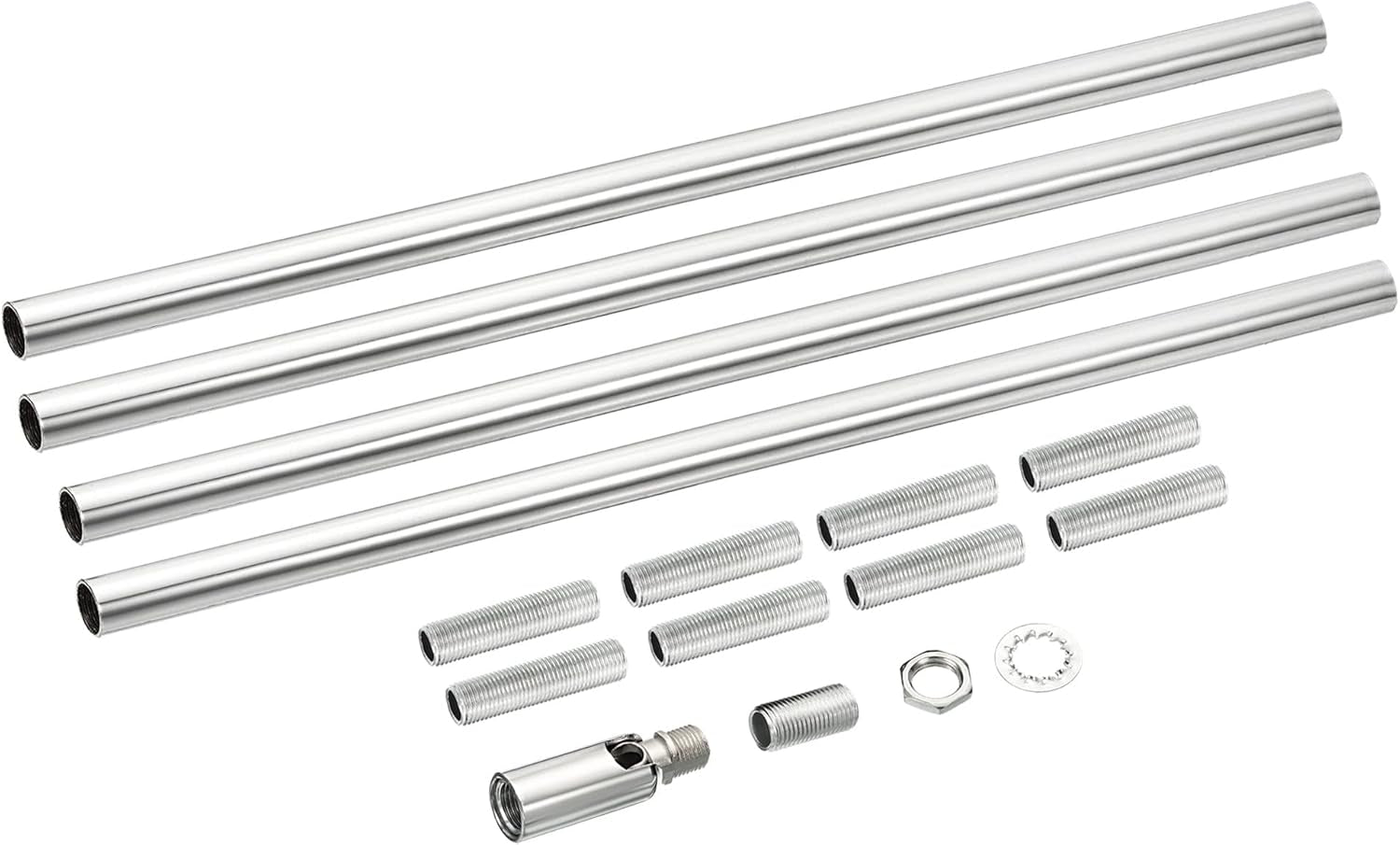 Set di aste di prolunga con dado di raccordo M10 11,8" con adattatore per soffitto argento